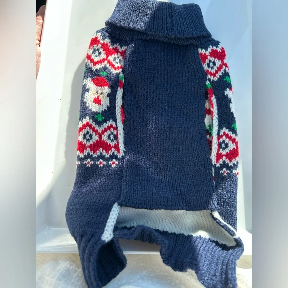 NEW Blue Dog Cat Christmas Red Santa Ugly Christmas Sweaters S 9”-11”